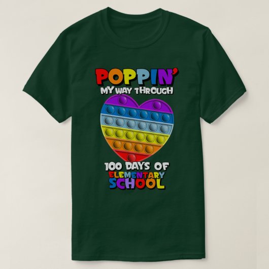 Rainboogkunst 100 dagen school t-shirt (Design voorkant)