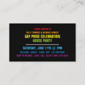 Rainboogkunst, Gay Pride Celebration nodigt Kaart (Achterkant)