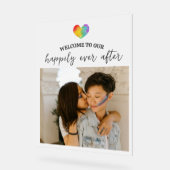 Rainboogkunst gelukkig altijd na LGBT Wedding Acryl Bord (Hoek)