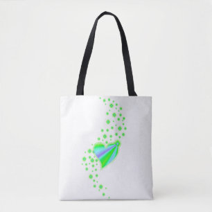 Rainboogkunst met sterren, groen paars tote bag