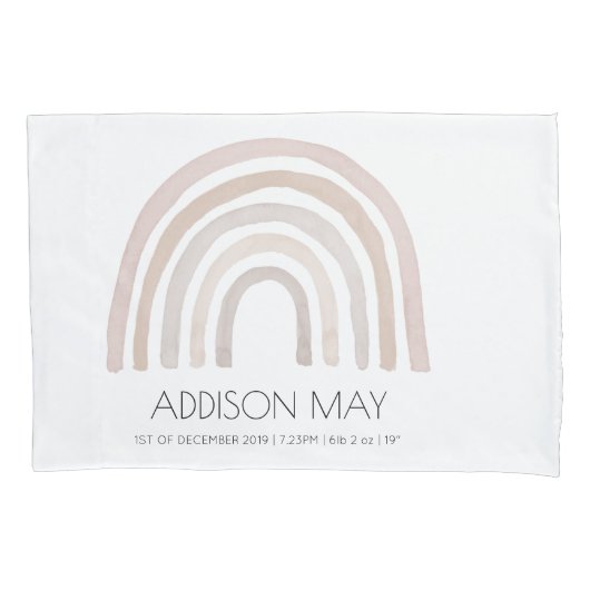 Rainboogkussens, blauwe en neutrale regenboog kussensloop (Voorkant)