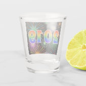 Rainboogletters "2019" + vuurwerk shot glas (Achterkant)