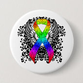 Rainbooglint met vleugelButton Ronde Button 7,6 Cm (Voorkant)