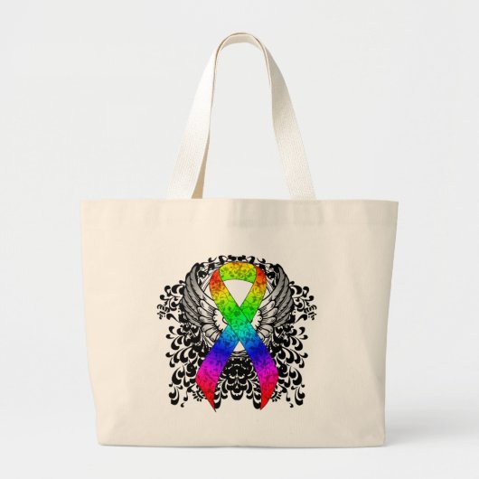 Rainbooglint met vleugels grote tote bag (Voorkant)