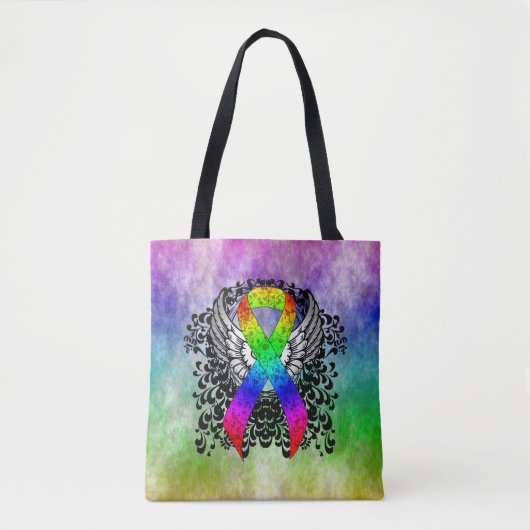 Rainbooglint met vleugels tote bag (Voorkant)