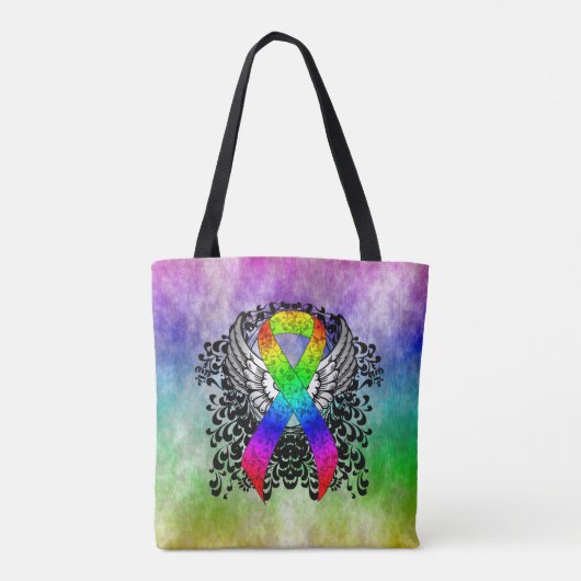 Rainbooglint met vleugels tote bag (Achterkant)