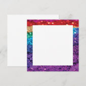 Rainbooglitter achtergrond vierkant nodigt sjabloo kaart (Voorkant / Achterkant)