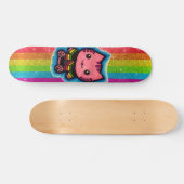 Rainbooglitter roze keukenkat optische illusiedrag persoonlijk skateboard (Horizontaal)