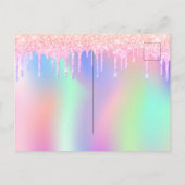 Rainbooglitter roze roze roze roze roze roze roze  briefkaart (Achterkant)