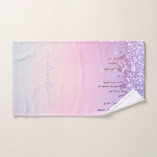 Rainbooglitter sparkle script modern girale scheur handdoek (Handdoek)