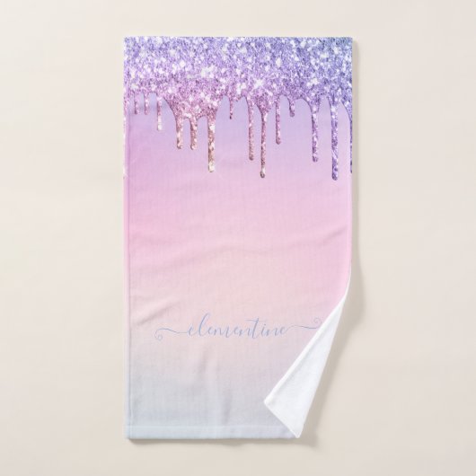 Rainbooglitter sparkle script modern girale scheur handdoek (Handdoek)