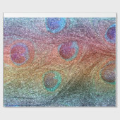 Rainbooglitterpauzes veren cadeaupapier (Vlak)