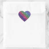 Rainboogluipaard afdrukken - Vloeiend mengsel Hart Sticker (Tas)