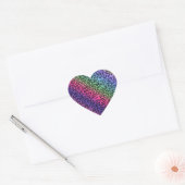 Rainboogluipaard afdrukken - Vloeiend mengsel Hart Sticker (Envelop)