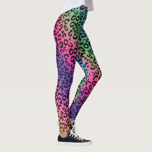 Rainboogluipaard afdrukken - vloeiend mengsel leggings