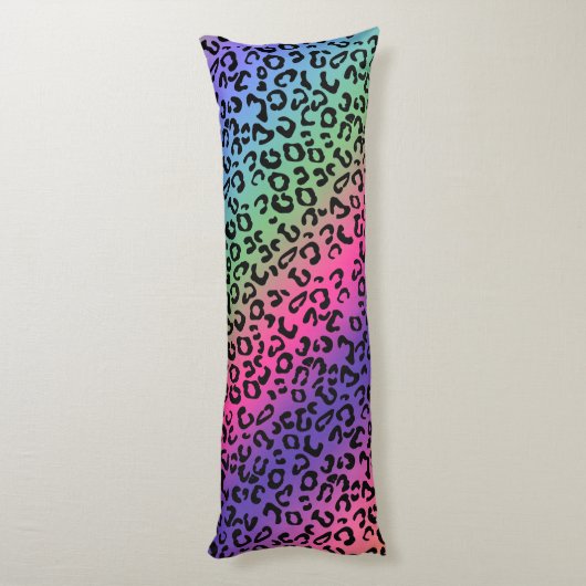Rainboogluipaard afdrukken - vloeiend mengsel lichaamskussen (Achterkant (Verticaal))