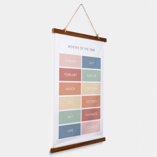 Rainboogmaanden van het Jaar klaslokaal Hangend Wandkleed (Gebogen)