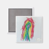 Rainboogmagneet van Eve (vierkant) Magneet (Voorkant / Achterkant)