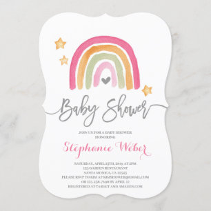Rainboogmeisje baby shower kaart