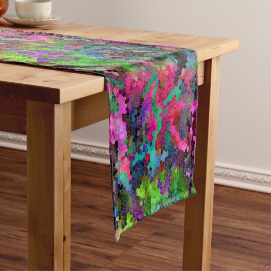 [Rainboogmozaïek] ingesneden glazen effect Korte Tafelloper (Voorbeeld)
