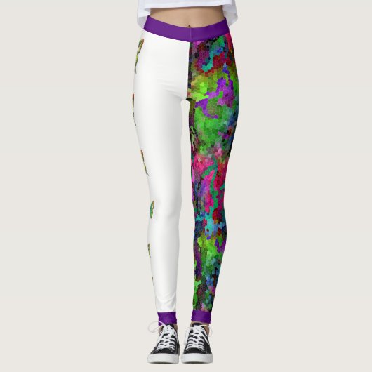 [Rainboogmozaïek] met een verfijnd glazen effect B Leggings (Voorkant)