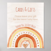 Rainboogneutraal Baby shower Cadeaubord Teken Poster (Voorkant)