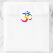 Rainboogohm-ontwerp (Om of Aum Indian sacred sound Vierkante Sticker (Tas)