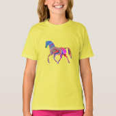 Rainboogpaard in psychedelische kleuren t-shirt (Voorkant)