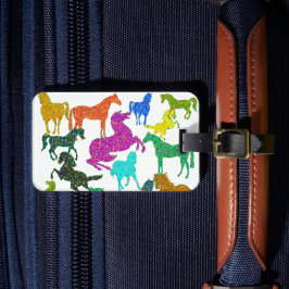 Rainboogpaarden - "Dotty about Horses!" Bagagelabel