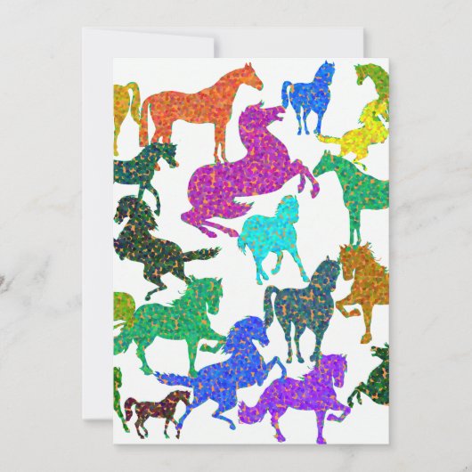 Rainboogpaarden - "Dotty about Horses!" Bedankkaart (Voorkant)
