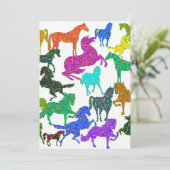 Rainboogpaarden - "Dotty about Horses!" Bedankkaart (Staand voorkant)