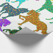 Rainboogpaarden - "Dotty about Horses!" Cadeaupapier (Hoek)