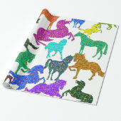 Rainboogpaarden - "Dotty about Horses!" Cadeaupapier (Uitgerold)
