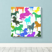 Rainboogpaarden - "Dotty about Horses!" Canvas Afdruk (Insitu (Houten vloer))