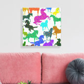 Rainboogpaarden - "Dotty about Horses!" Canvas Afdruk (Insitu (Woonkamer))
