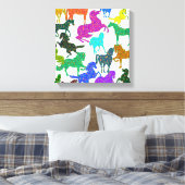 Rainboogpaarden - "Dotty about Horses!" Canvas Afdruk (Insitu (Slaapkamer))