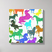 Rainboogpaarden - "Dotty about Horses!" Canvas Afdruk (Voorkant)