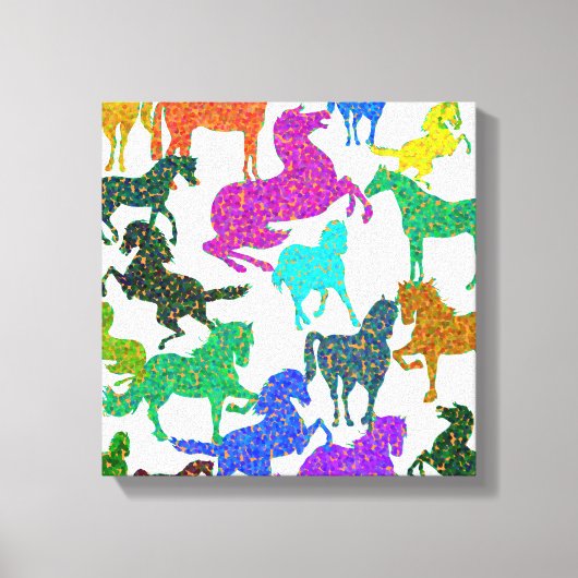 Rainboogpaarden - "Dotty about Horses!" Canvas Afdruk (Voorkant)