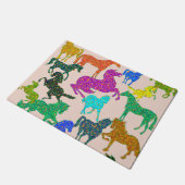 Rainboogpaarden - "Dotty about Horses!" Deurmat (Schuin)