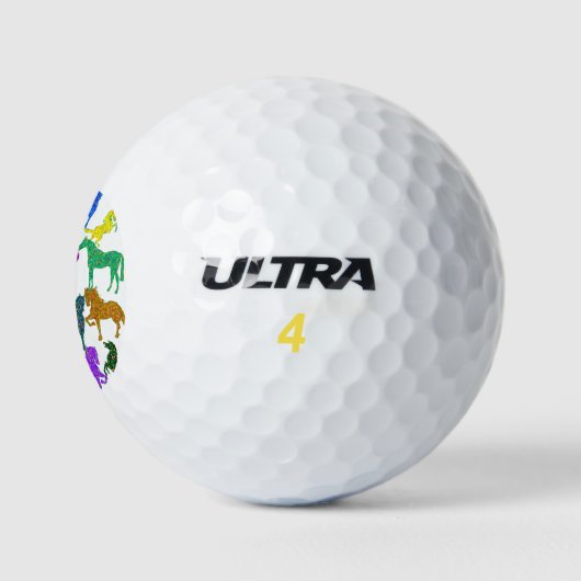Rainboogpaarden - "Dotty about Horses!" Golfballen (Logo)