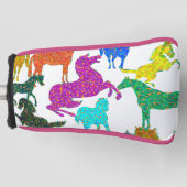 Rainboogpaarden - "Dotty about Horses!" Golfheadcover (Voorkant)