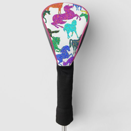Rainboogpaarden - "Dotty about Horses!" Golfheadcover (Voorkant)