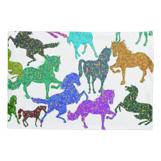 Rainboogpaarden - "Dotty about Horses!" Hoesje Kussensloop (Achterkant)