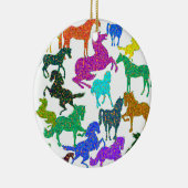 Rainboogpaarden - "Dotty about Horses!" Keramisch Ornament (Rechts)
