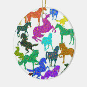Rainboogpaarden - "Dotty about Horses!" Keramisch Ornament (Links)