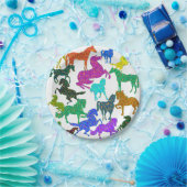 Rainboogpaarden - "Dotty about Horses!" Papieren Bordje (Feest)
