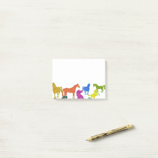 Rainboogpaarden - "Dotty about Horses!" Post-it® Notes (Op bureau)