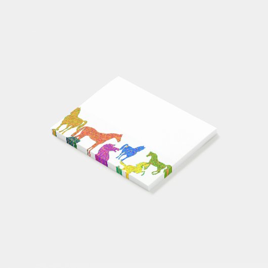 Rainboogpaarden - "Dotty about Horses!" Post-it® Notes (Schuin)