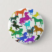 Rainboogpaarden - "Dotty about Horses!" Ronde Button 5,7 Cm (Voorkant)