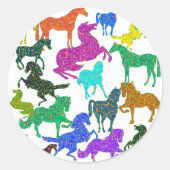 Rainboogpaarden - "Dotty about Horses!" Ronde Sticker (Voorkant)